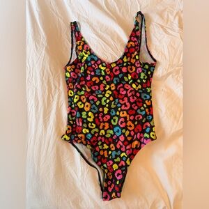Gold Sheep Colorful Leopard Print Bodysuit / Swimsuit
